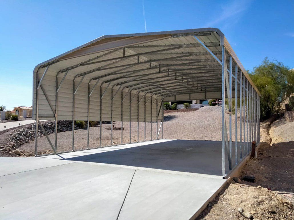 A wide RV cover and carport